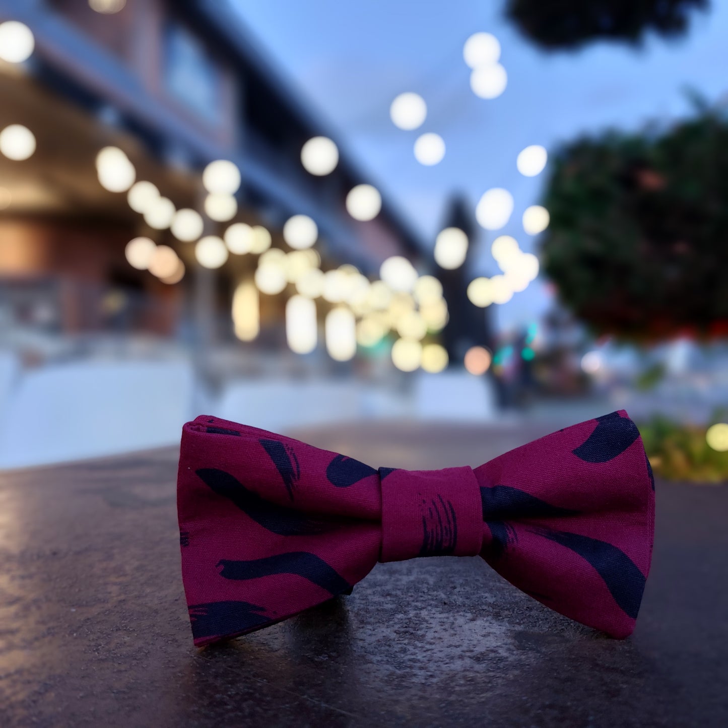 Noeud papillon violet et noir "Libertango"