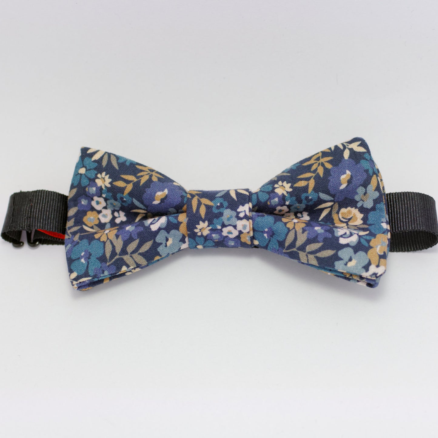 Noeud papillon bleu fleuri "Fleur bleue"