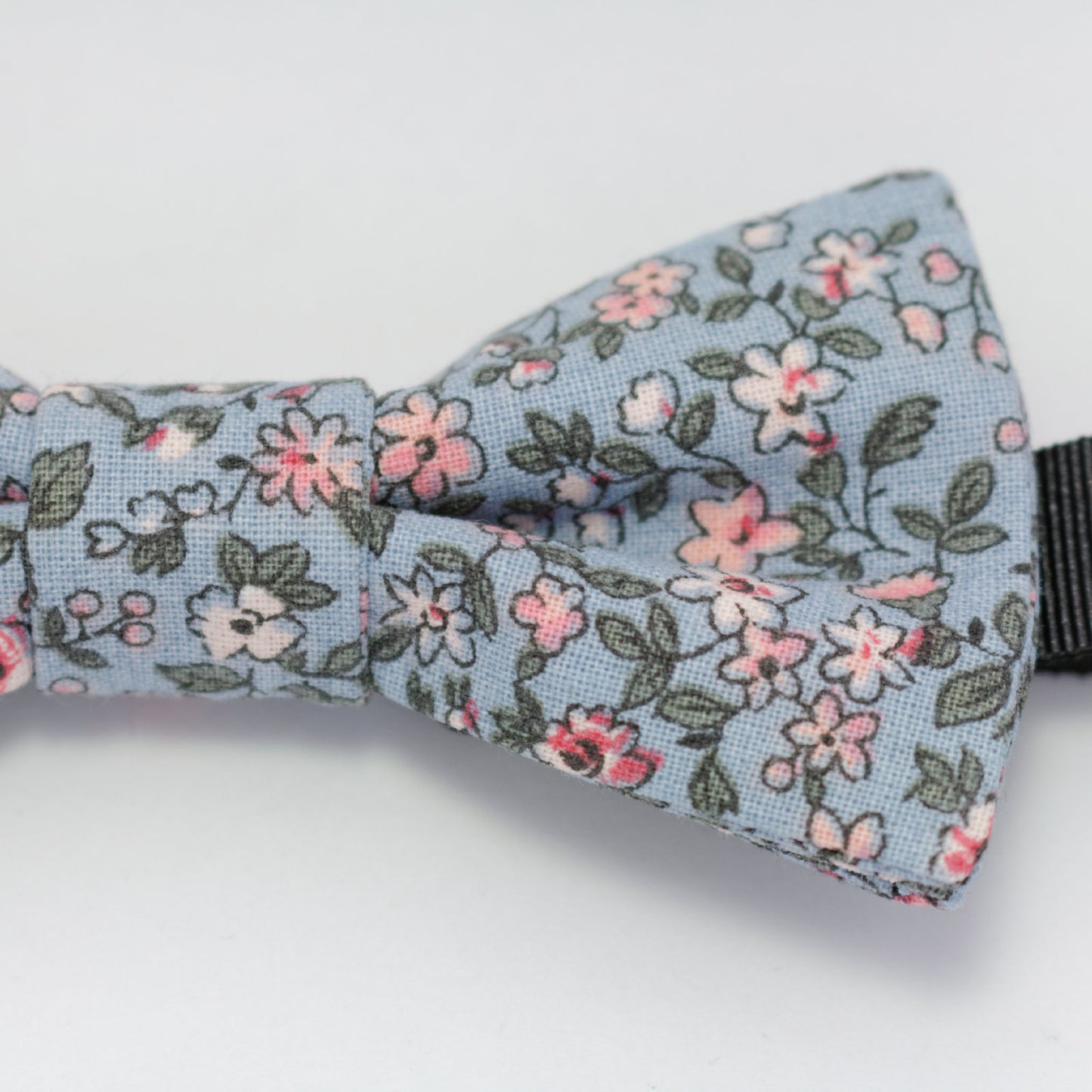 Noeud papillon fleuri bleu "Amour de Guinguette"