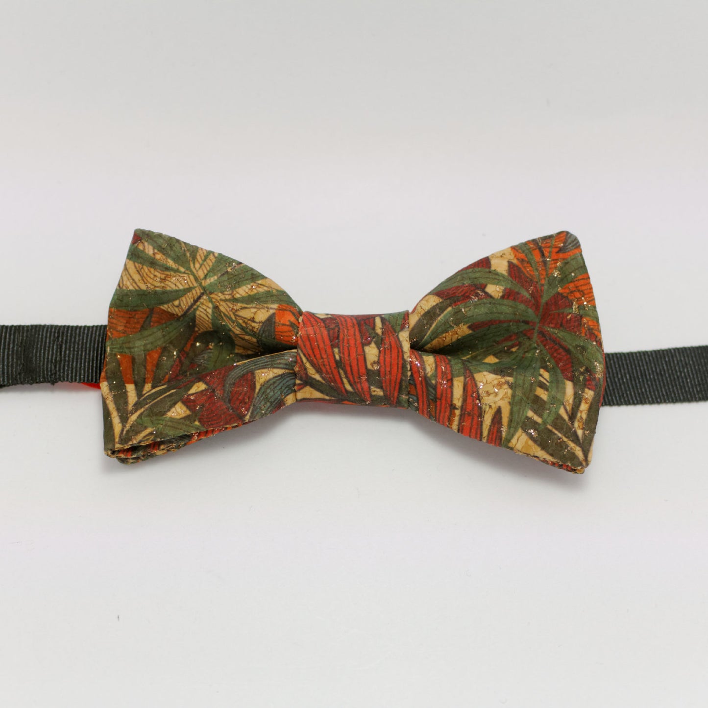 Noeud papillon en liège motif jungle "Luxuriant"