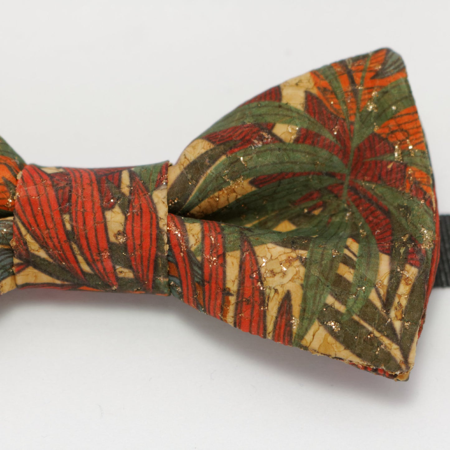 Noeud papillon en liège motif jungle "Luxuriant"