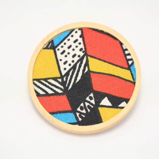 Broche graphique inspiration africaine