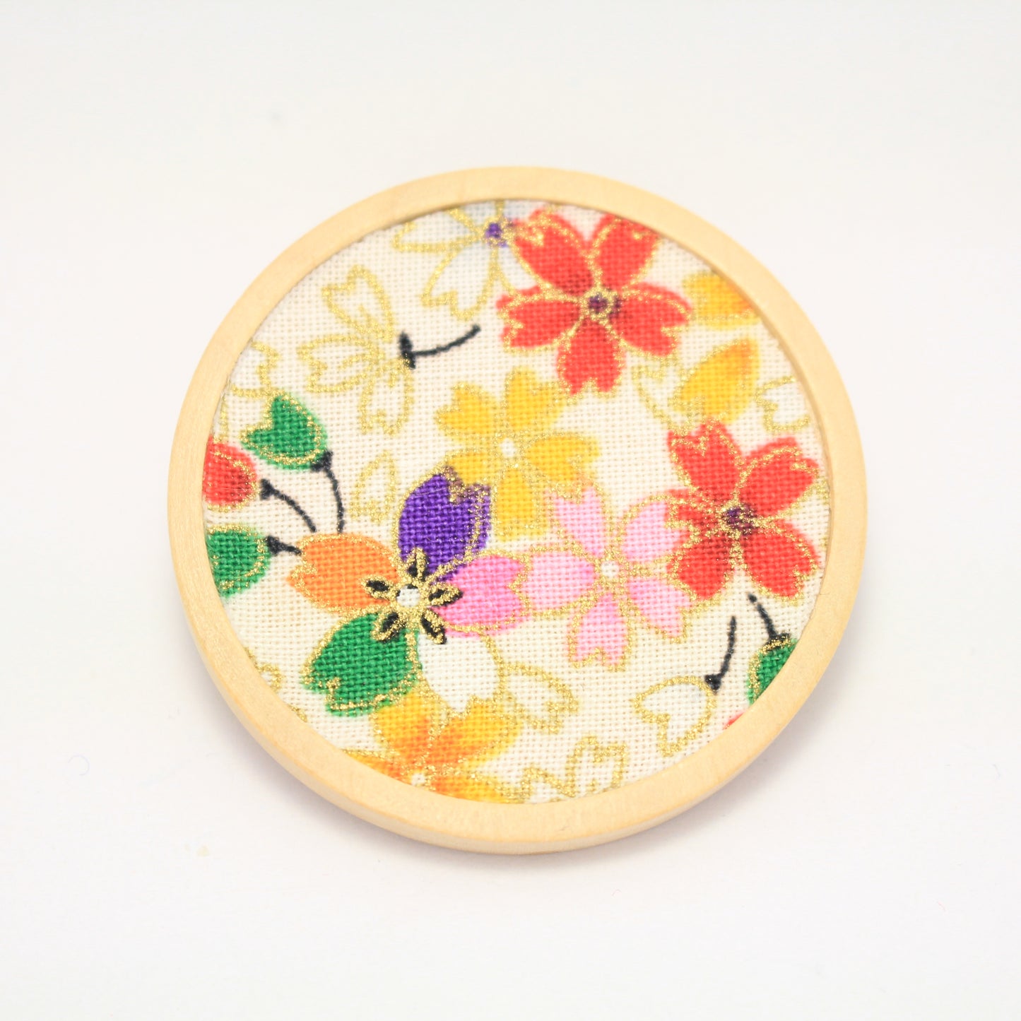 Broche fleurs japonaises