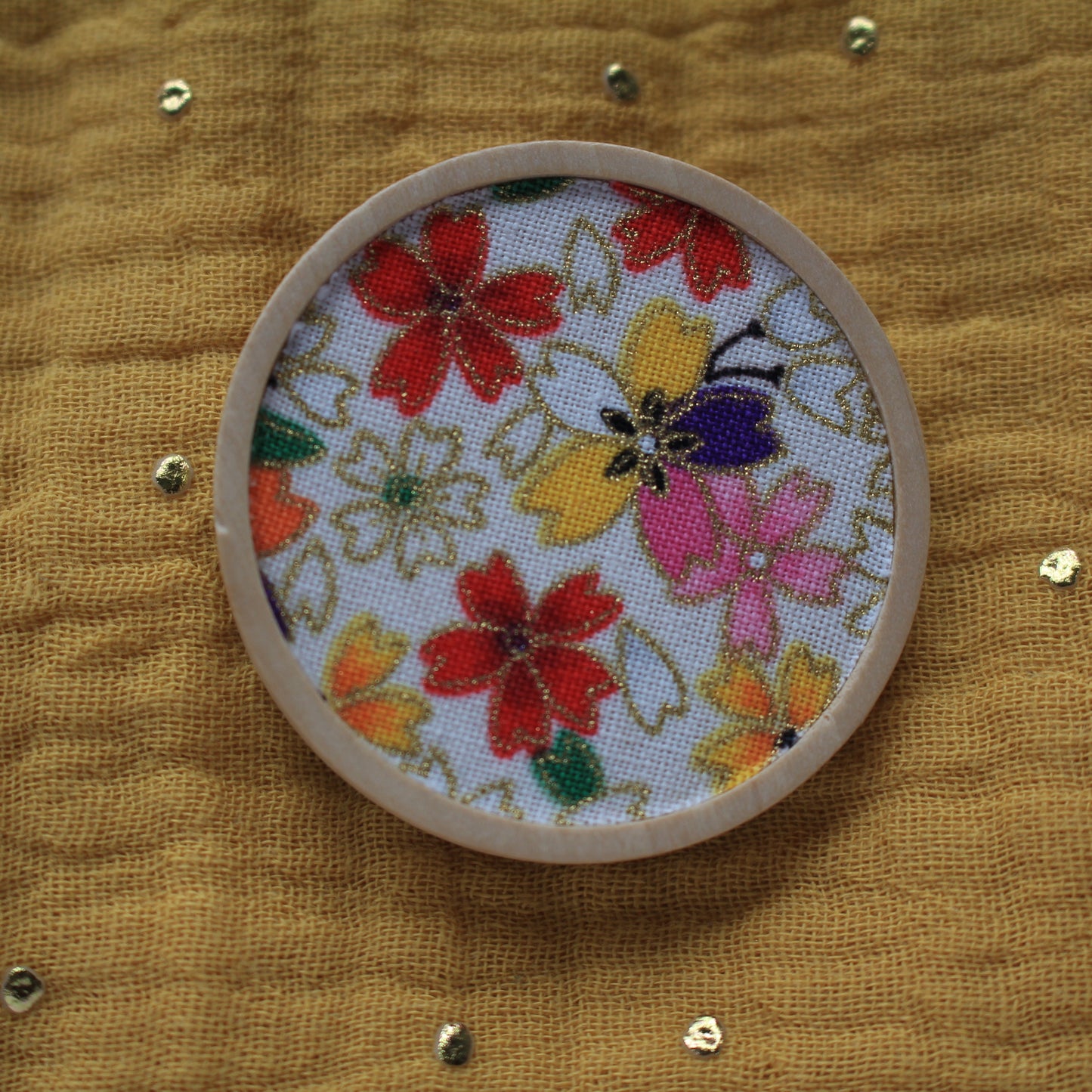 Broche fleurs japonaises