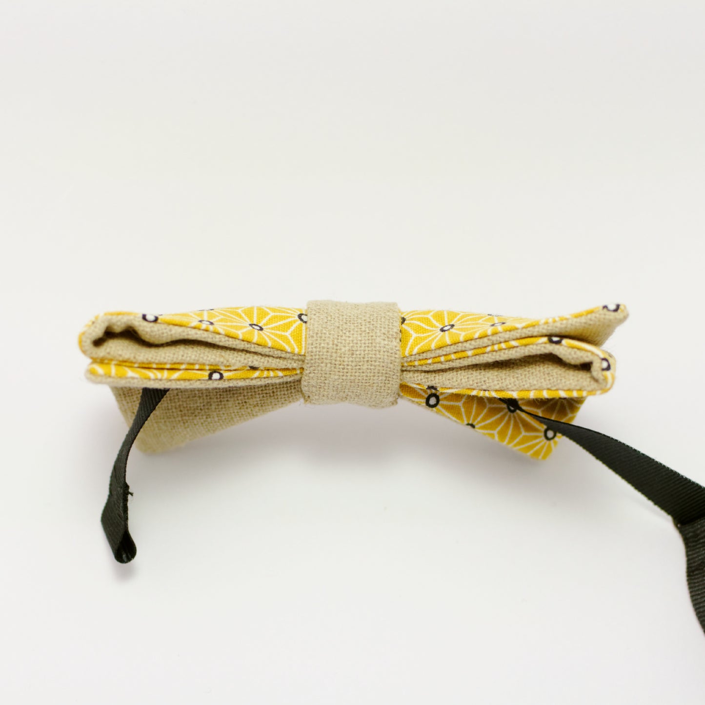 Noeud papillon motif japonais asanoha "Fleur de moutarde"