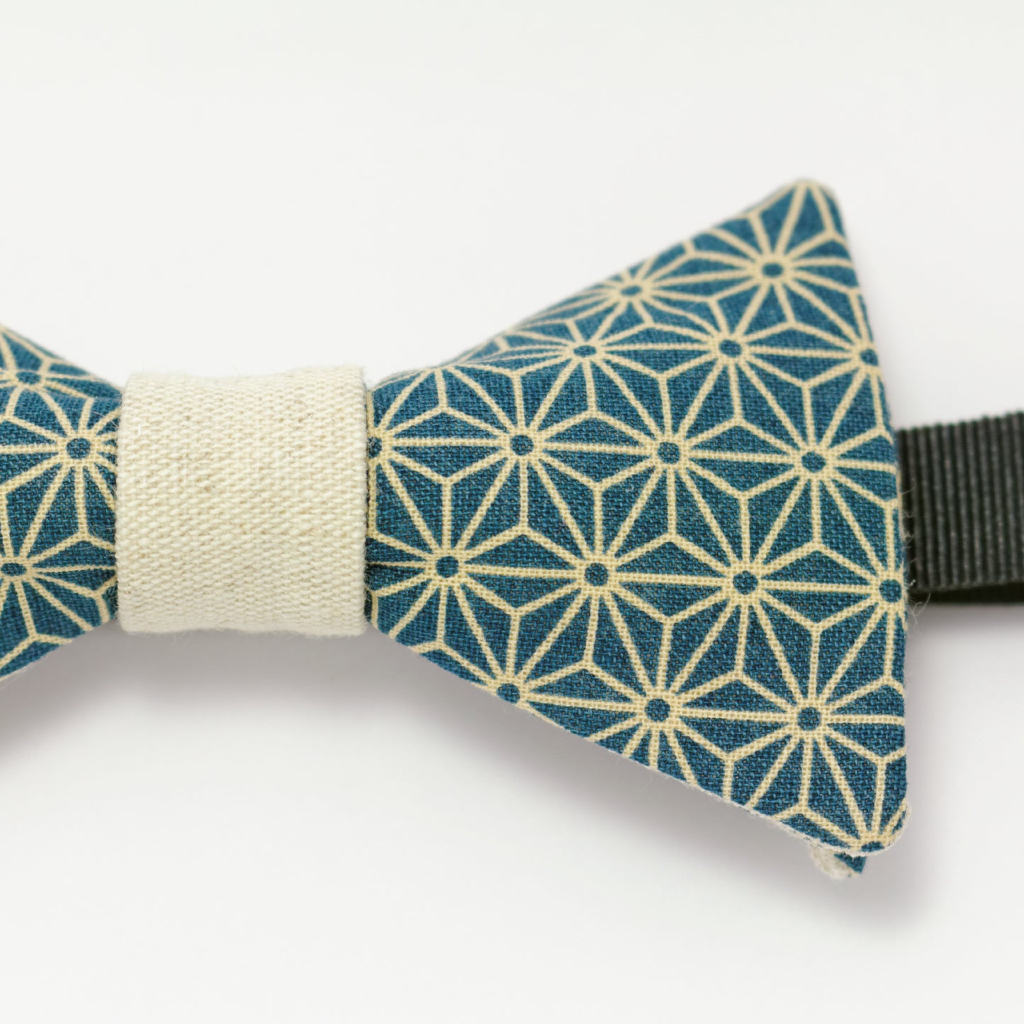 Noeud papillon motif japonais asanoha "Guerrier Gentilhomme vert"