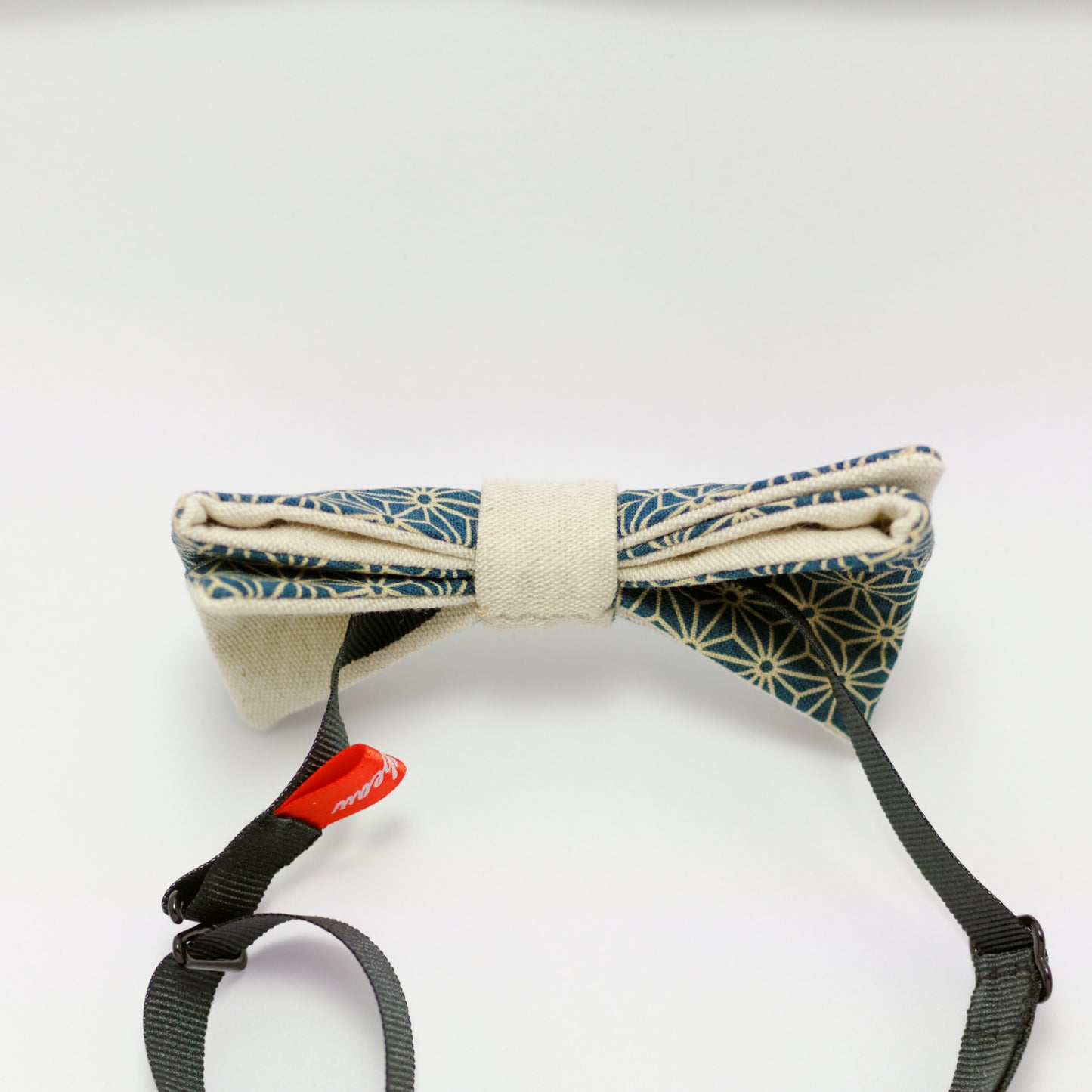 Noeud papillon motif japonais asanoha "Guerrier Gentilhomme vert"