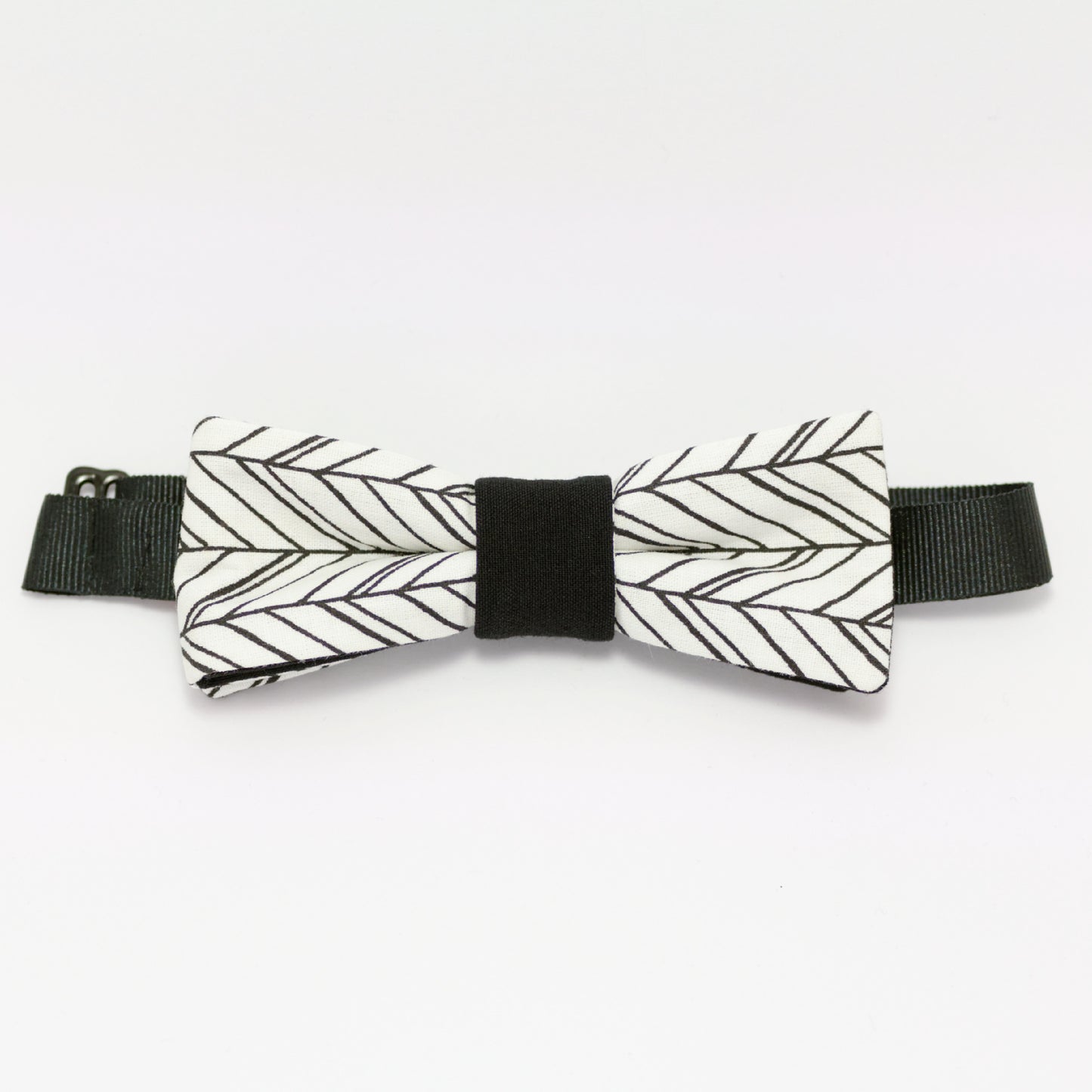 Noeud papillon noir et blanc "Sylve d'hiver"