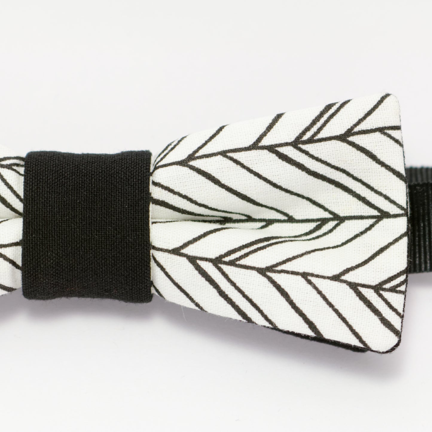 Noeud papillon noir et blanc "Sylve d'hiver"