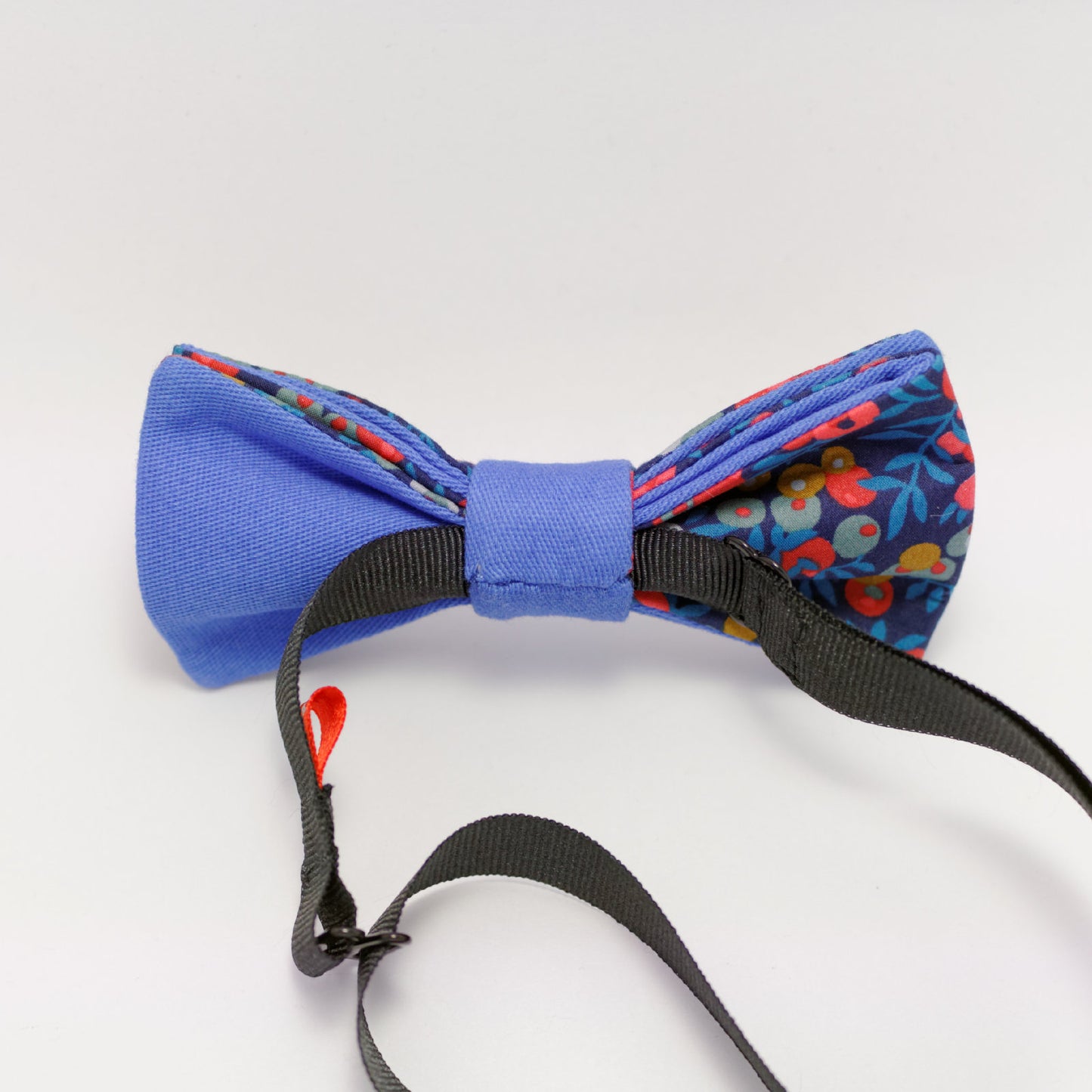 Noeud papillon bleu fleuri "Varengeville"