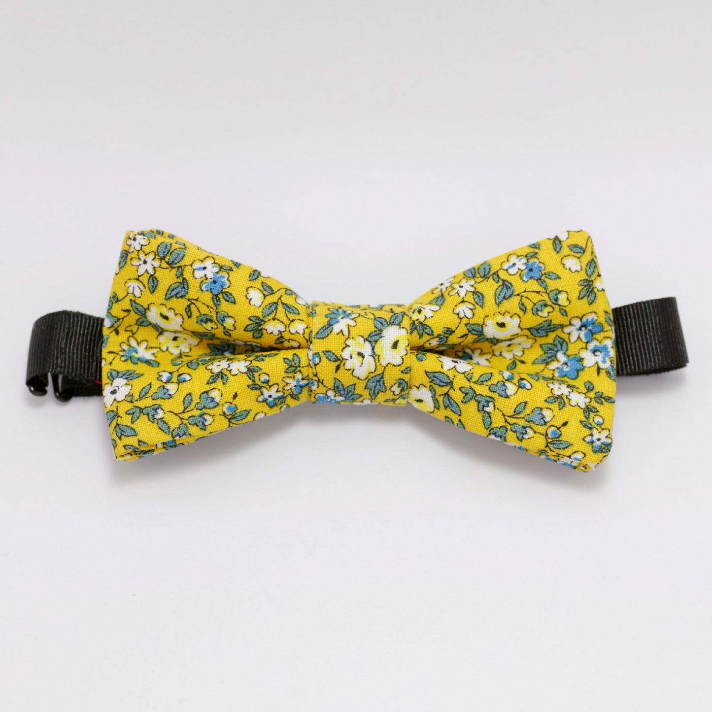 Noeud papillon jaune fleuri "Amour de guinguette"