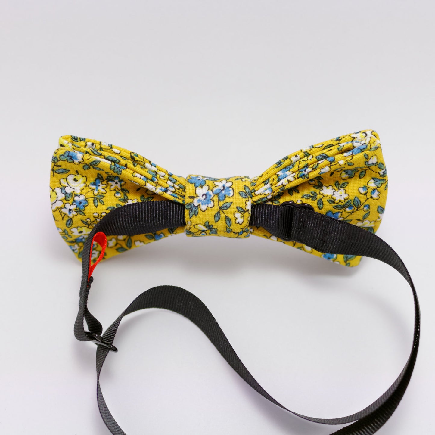Noeud papillon jaune fleuri "Amour de guinguette"