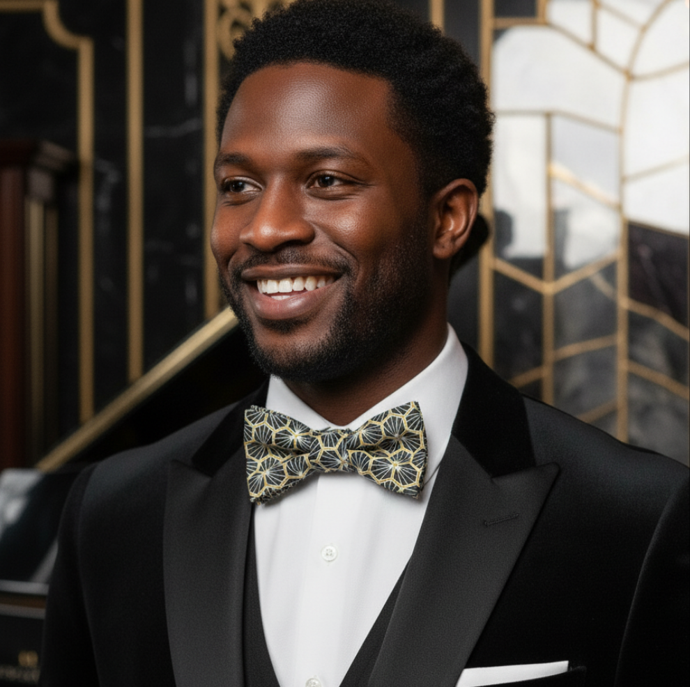 Noeud papillon noir graphique "Ananas noir"