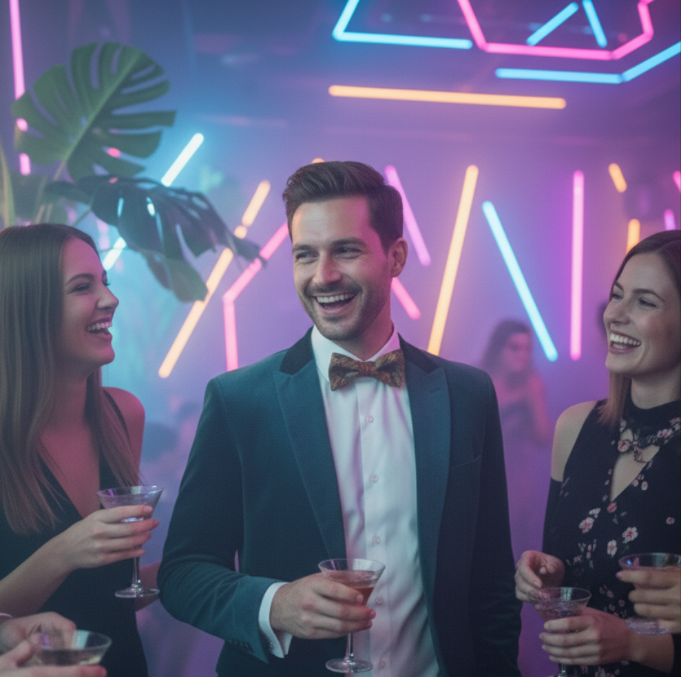 Noeud papillon en liège motif jungle "Luxuriant"