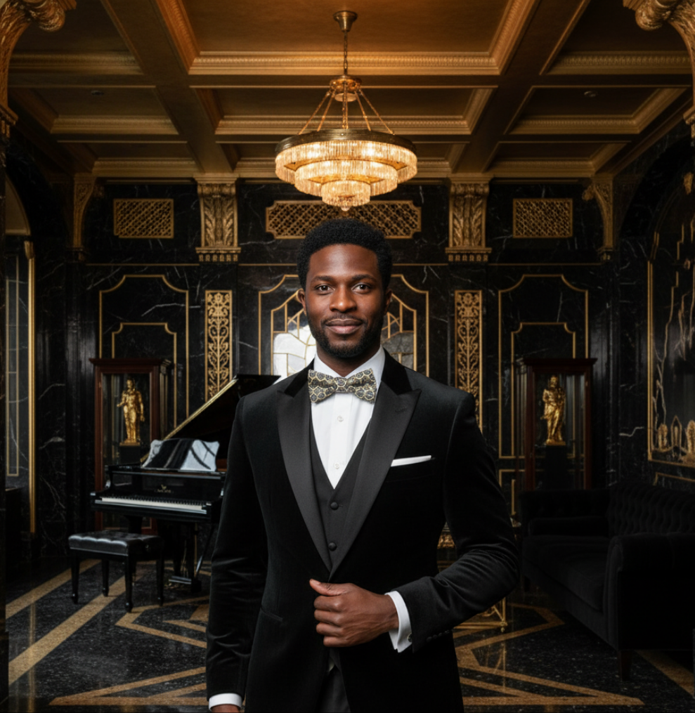 Noeud papillon noir graphique "Ananas noir"