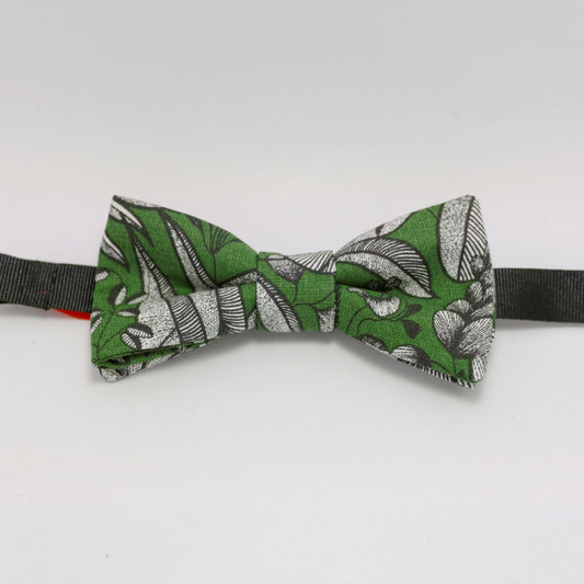 Noeud papillon vert avec imprimé floral "Histoire naturelle vert"
