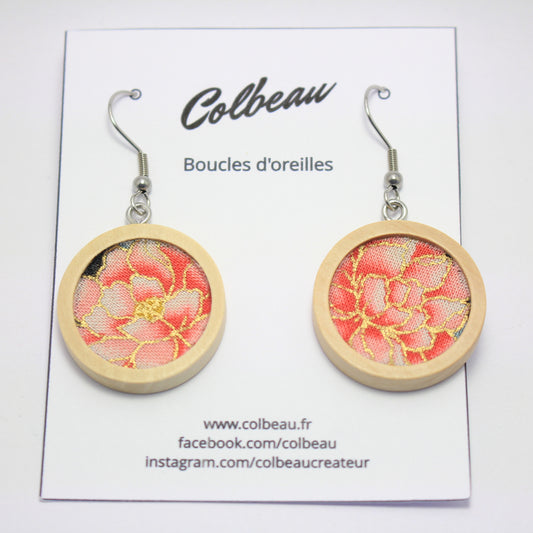 Boucles d'oreilles fleurs roses